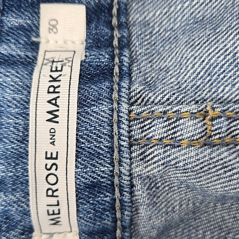 Melrose and Market blue denim skirt distressed raw hem Size 30 / M - Picture 4 of 9